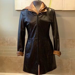 Vera Pelle Made in Italy jacket, black and Tan